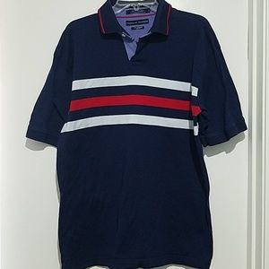 Tommy Hilfiger Stripped Navy Polo p19